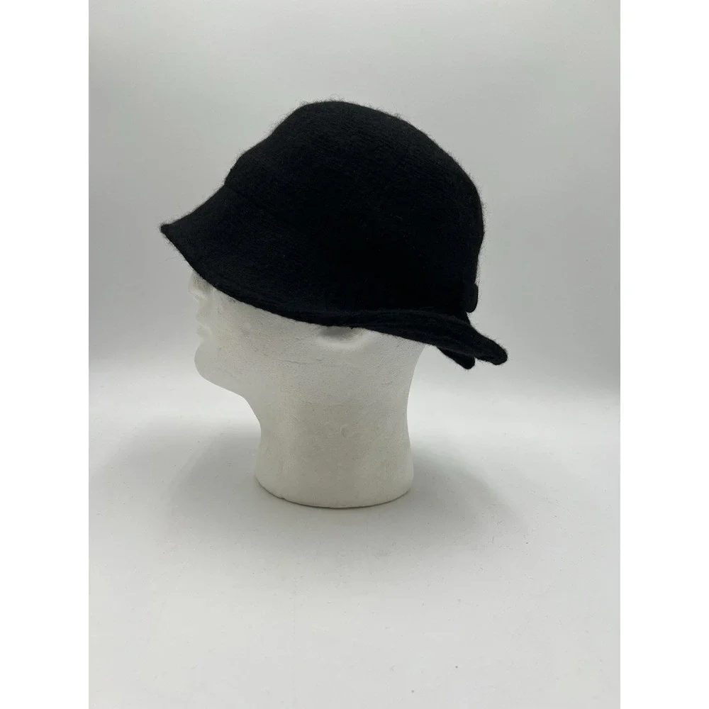Adora Black Wool Blend Cloche Bucket Hat Adjustable One Size NWT Women's